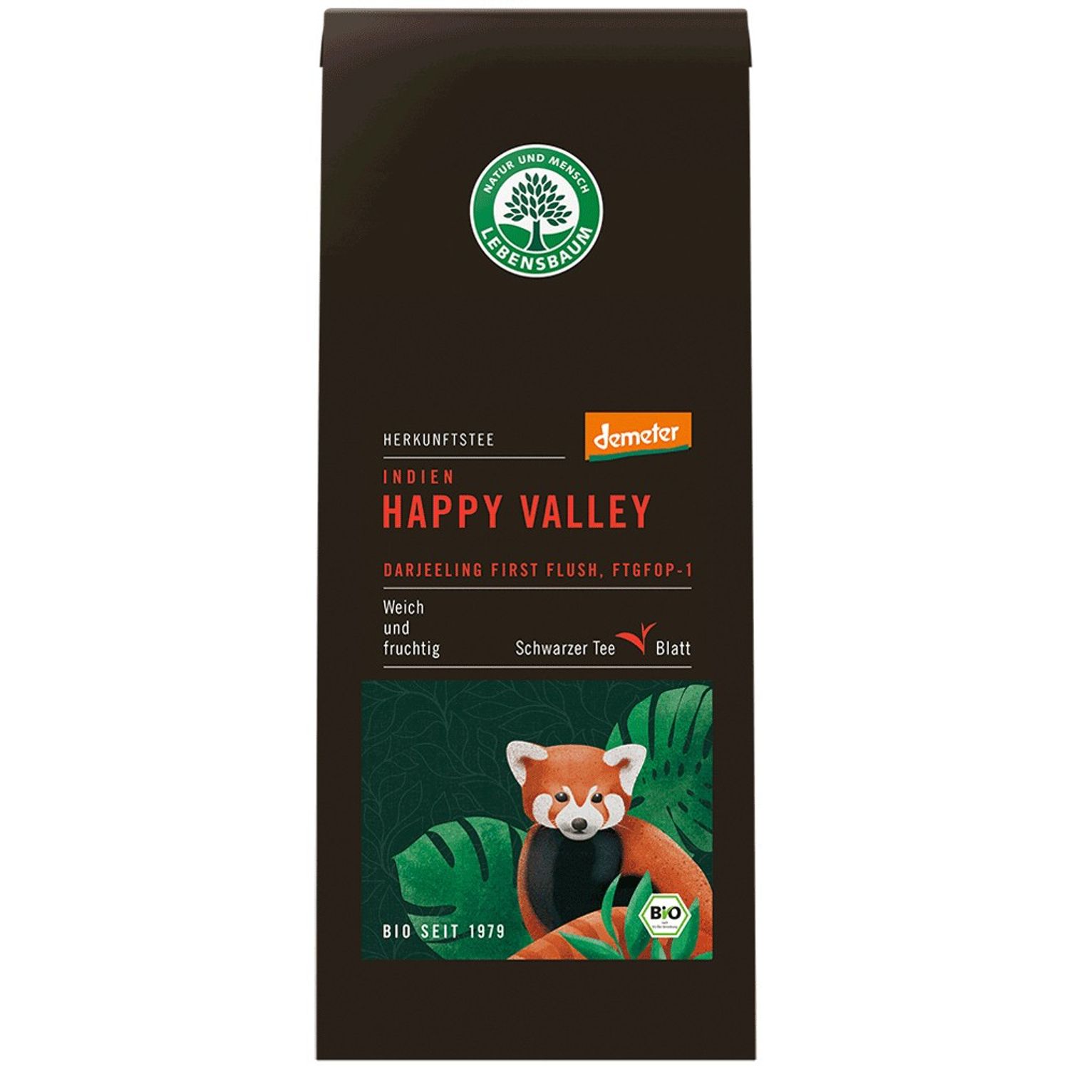 Ceai negru Bio happy valley india, 100g Lebensbaum fotografia produsului