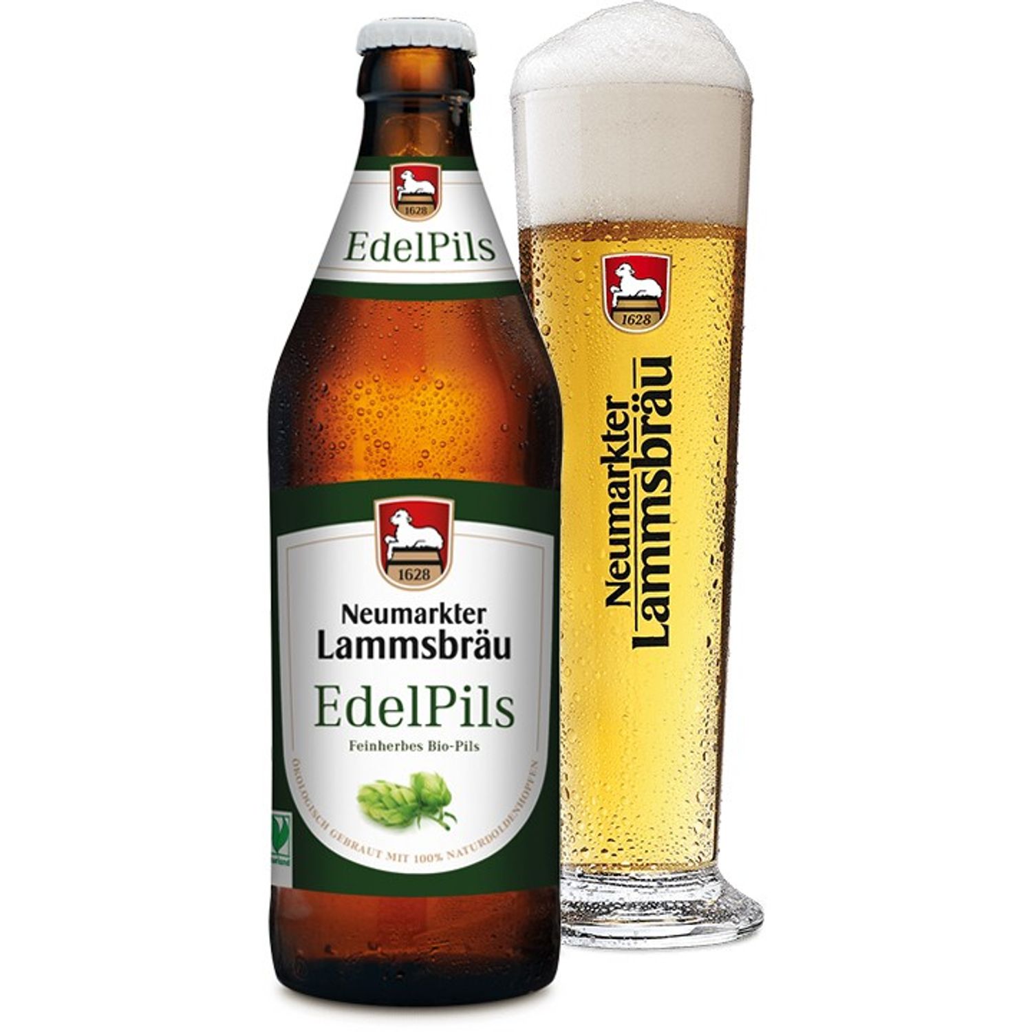 Bere Bio edelpils &ndash; 4,7 % vol. alcool, 0,5 l Neumarkter Lammsbrau fotografia produsului View 2 L