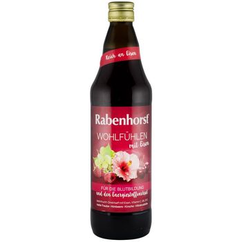 Stare de bine suc din fructe cu flori de hibiscus si fier, 0.75l rabenhorst