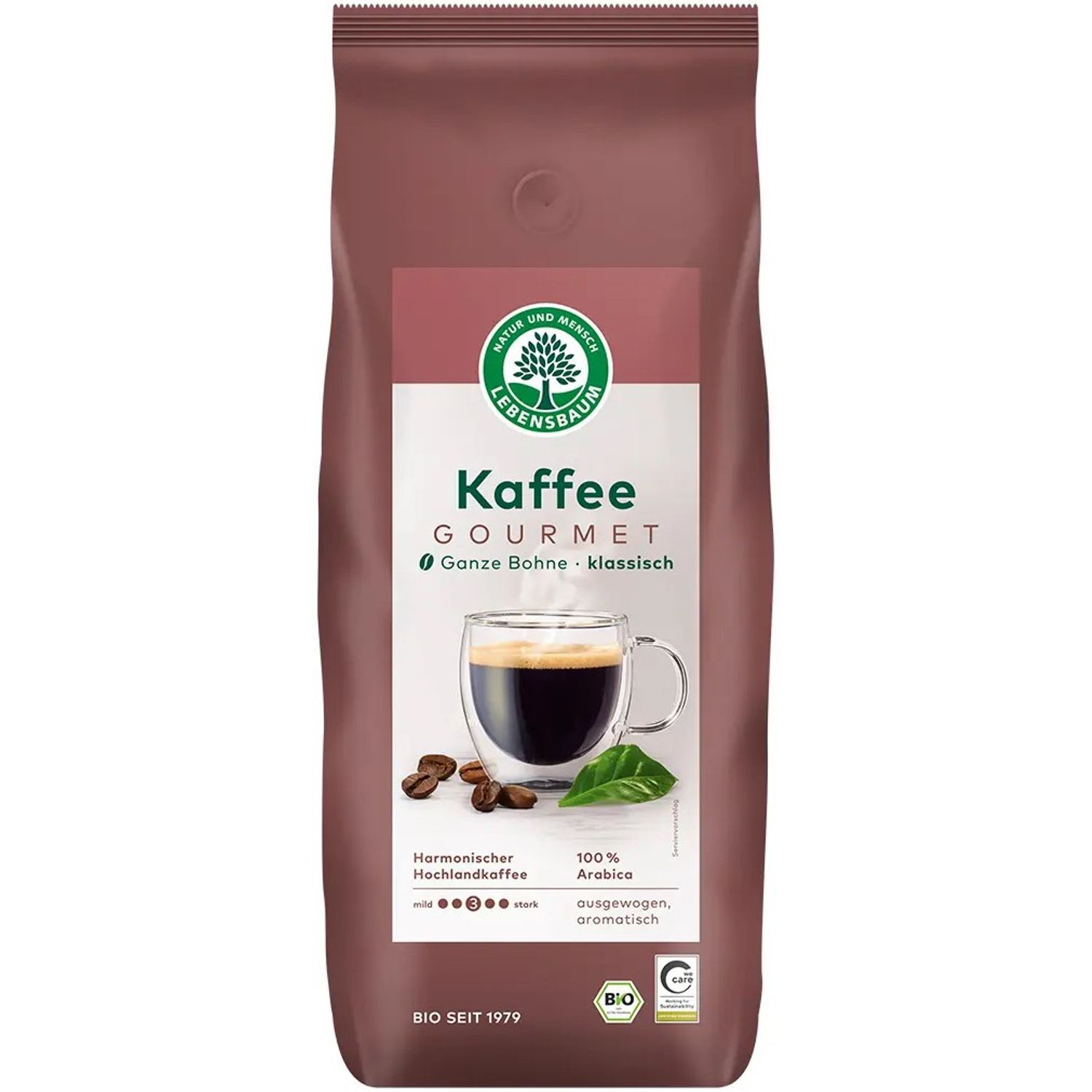 Cafea Bio boabe gourmet 100% arabica, 1000 g Lebensbaum fotografia produsului