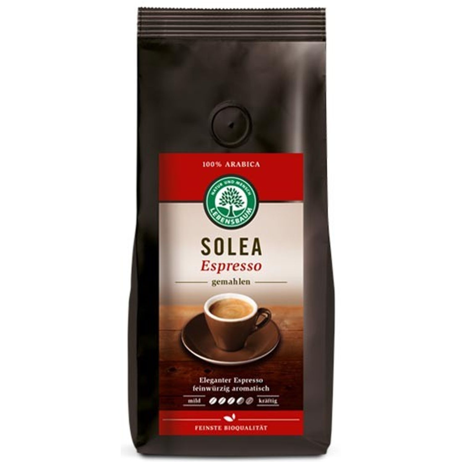 Cafea Bio macinata Solea expresso 100% arabica, 250 g Lebensbaum fotografia produsului