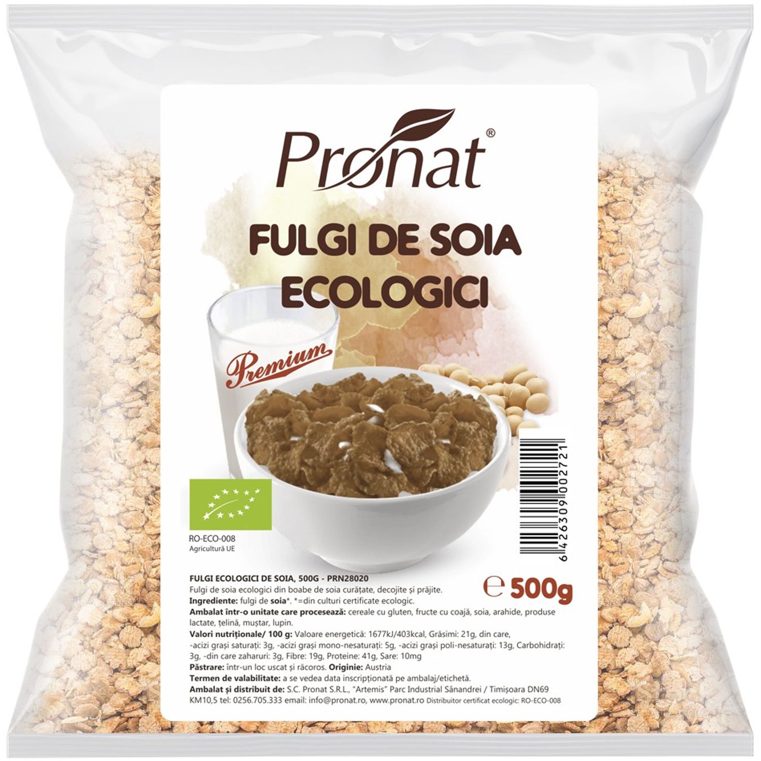 Fulgi Bio de soia, 500 g fotografia produsului