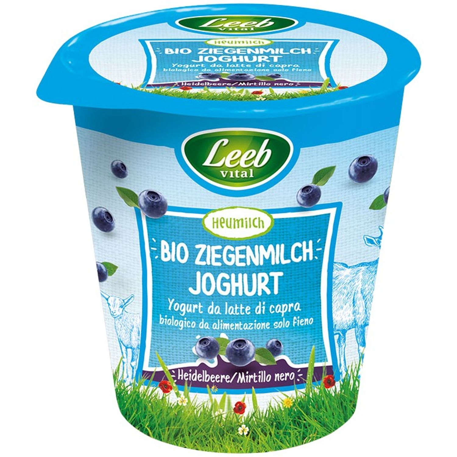 Iaurt Bio din lapte de capra cu afine, 125 g Leeb Vital fotografia produsului