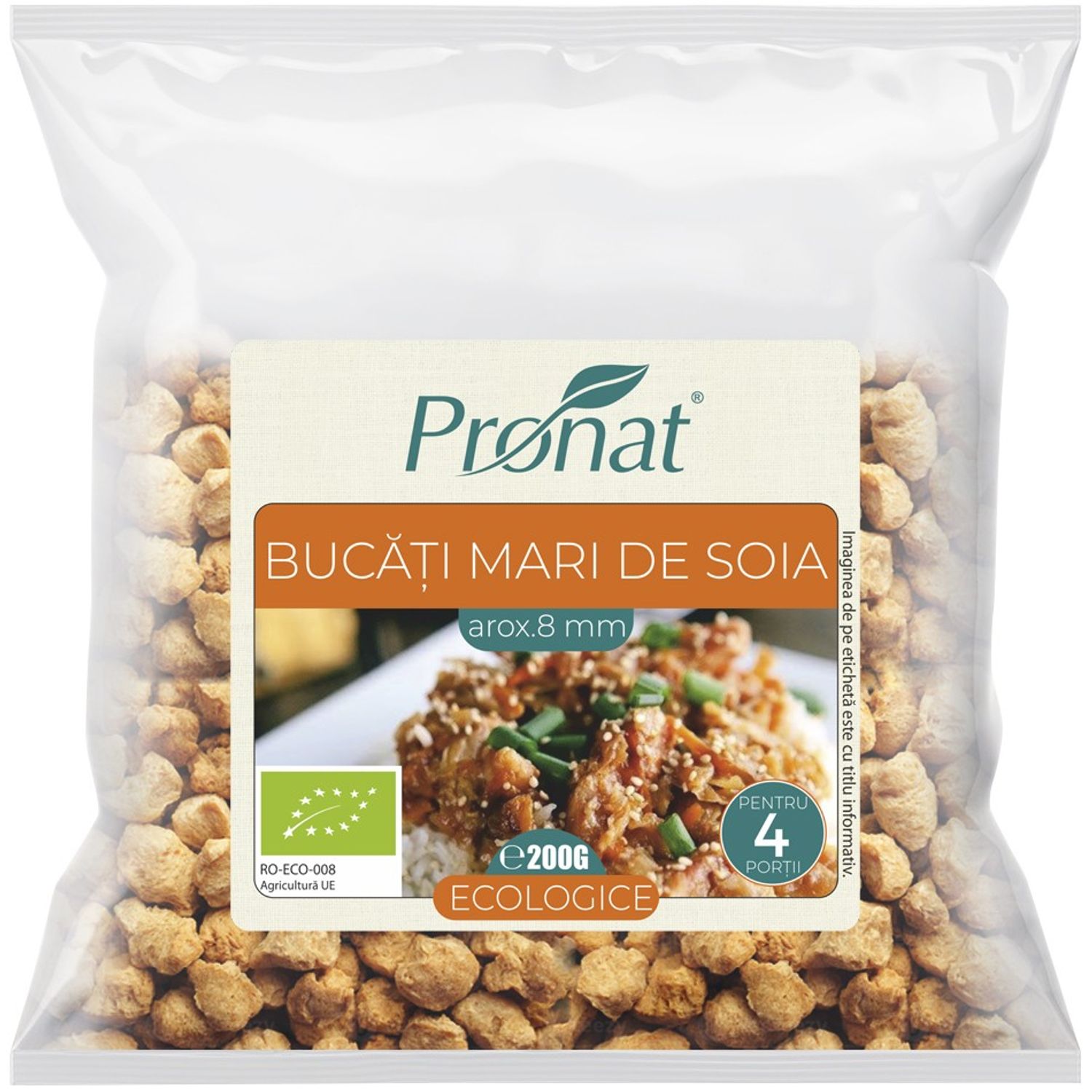 Bucati mari de soia Bio (8 mm), 200g fotografia produsului