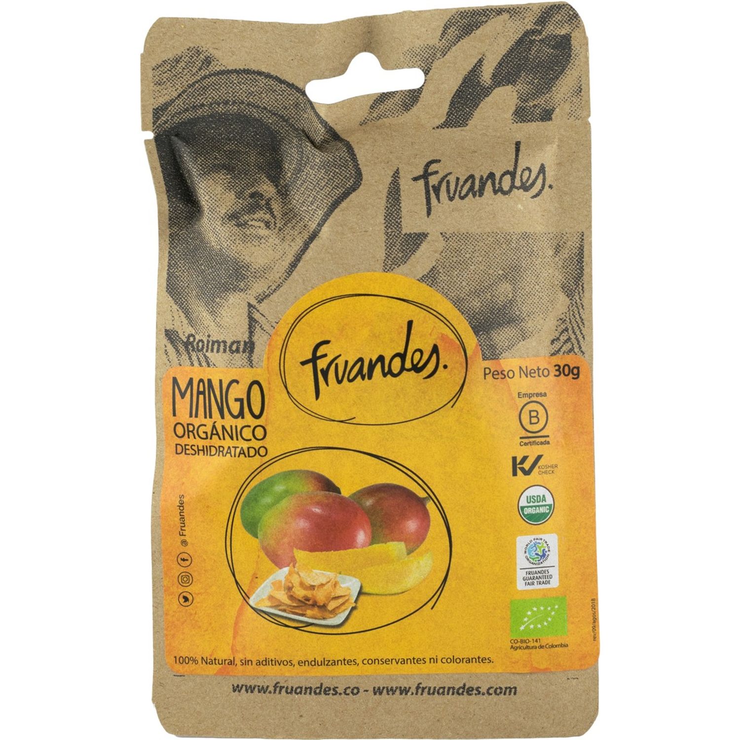 Mango deshidratat Bio, 30g Fruandes fotografia produsului