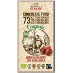 Ciocolata neagra Bio cu alune de padure 73% cacao, 150 g Chocolates Sole fotografia produsului