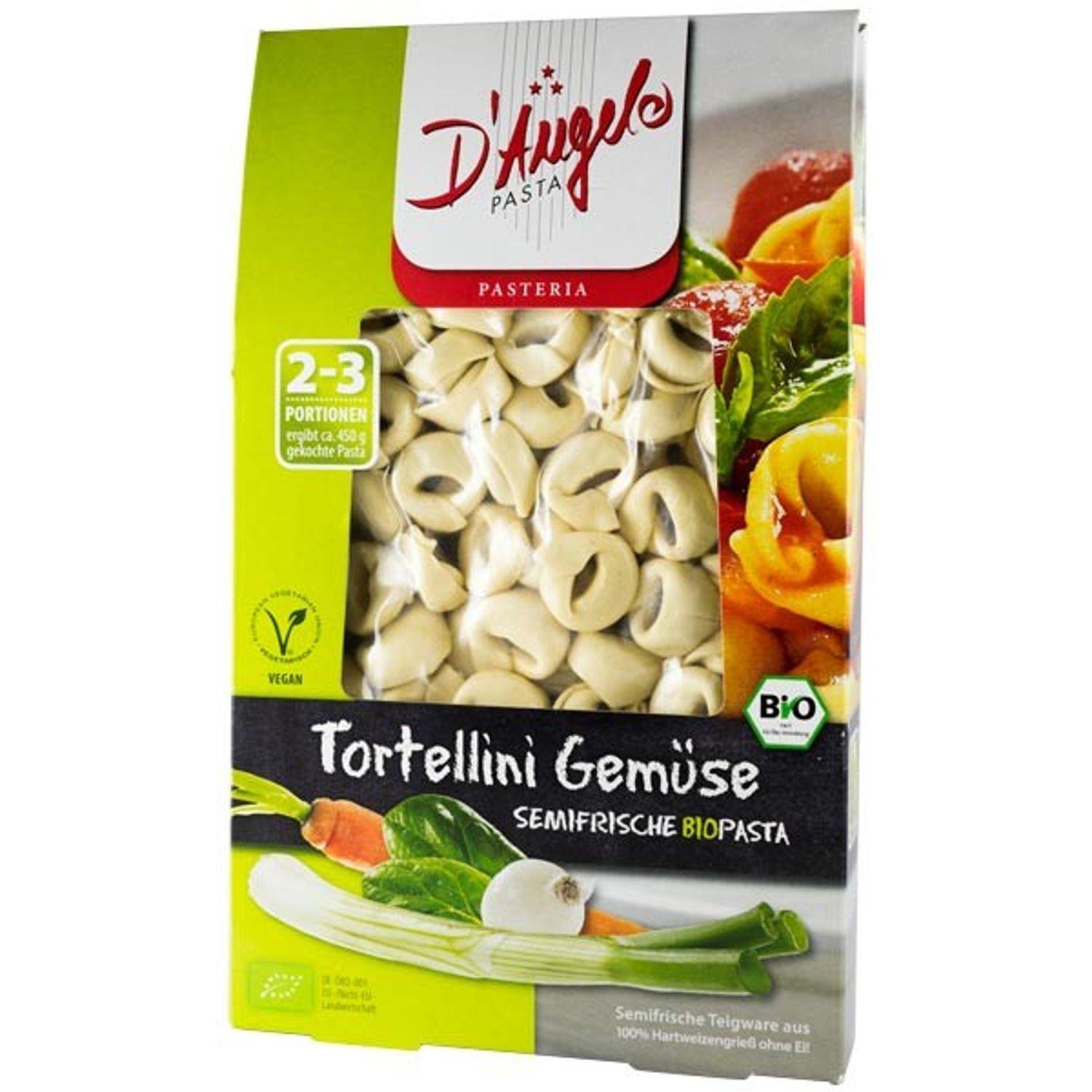 Tortellini Bio cu legume, 250g D'Angelo Pasta fotografia produsului