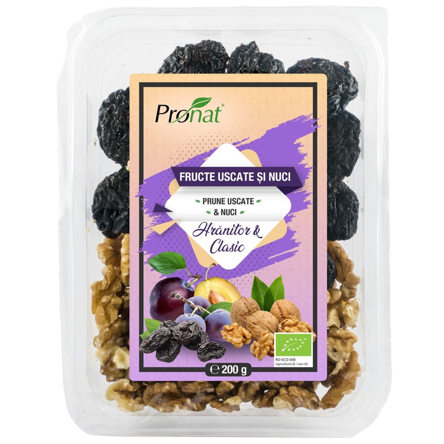 Mix Bio de prune uscate si nuci hranitor si clasic 200g fotografia produsului