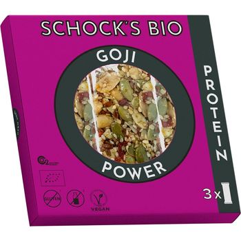 Batoane bio crocante cu goji power, 3x25g schock's