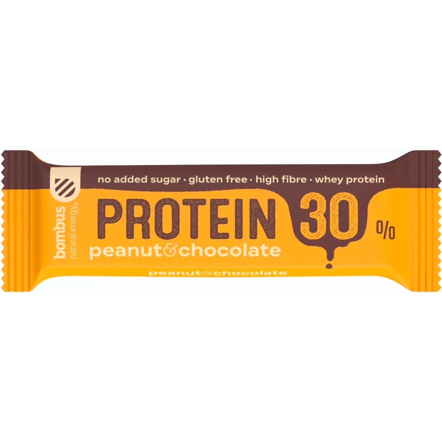 Baton proteic cu arahide si ciocolata, 30% proteine, 50g Bombus fotografia produsului
