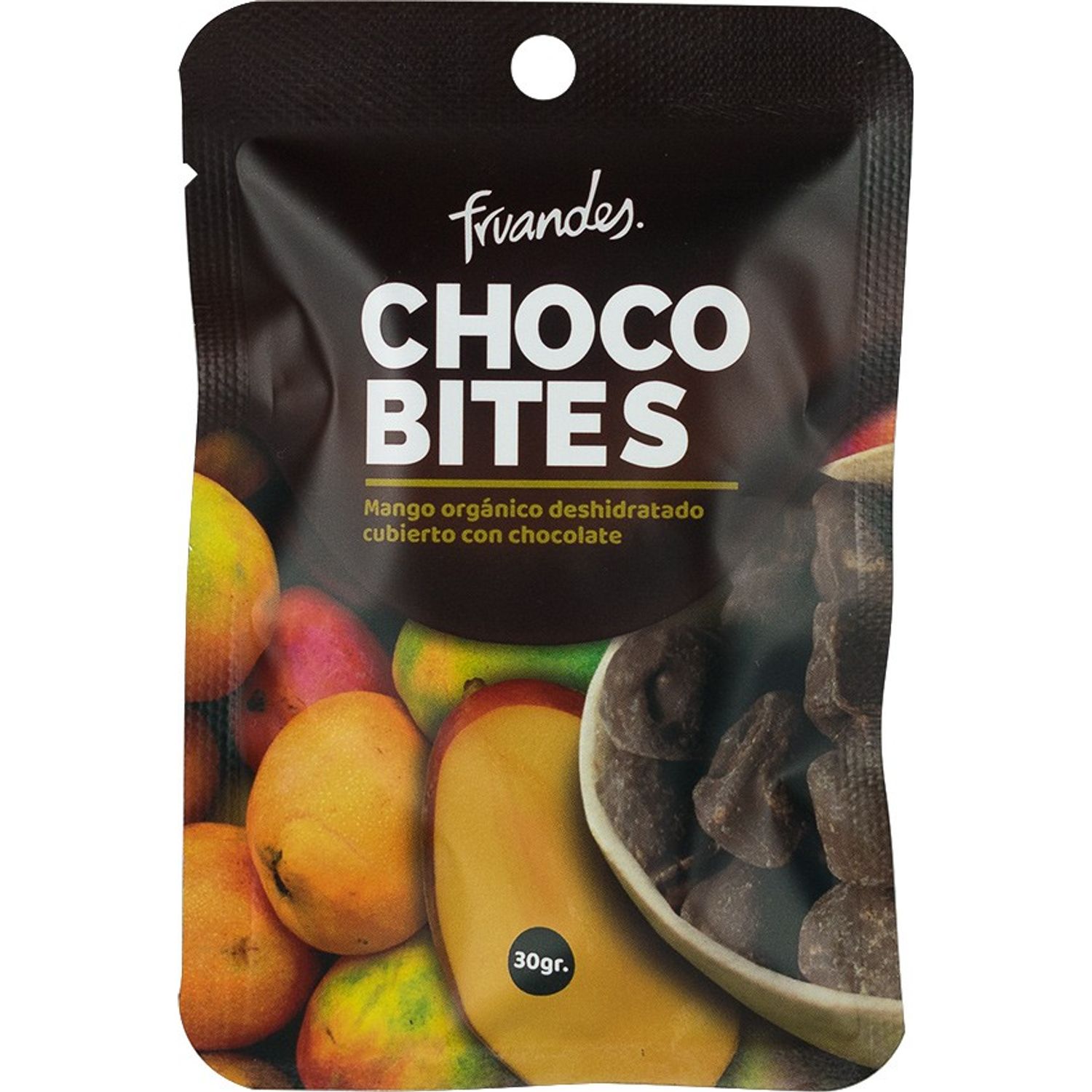 Mango deshidratat invelit in ciocolata, Bio, 30g Fruandes fotografia produsului