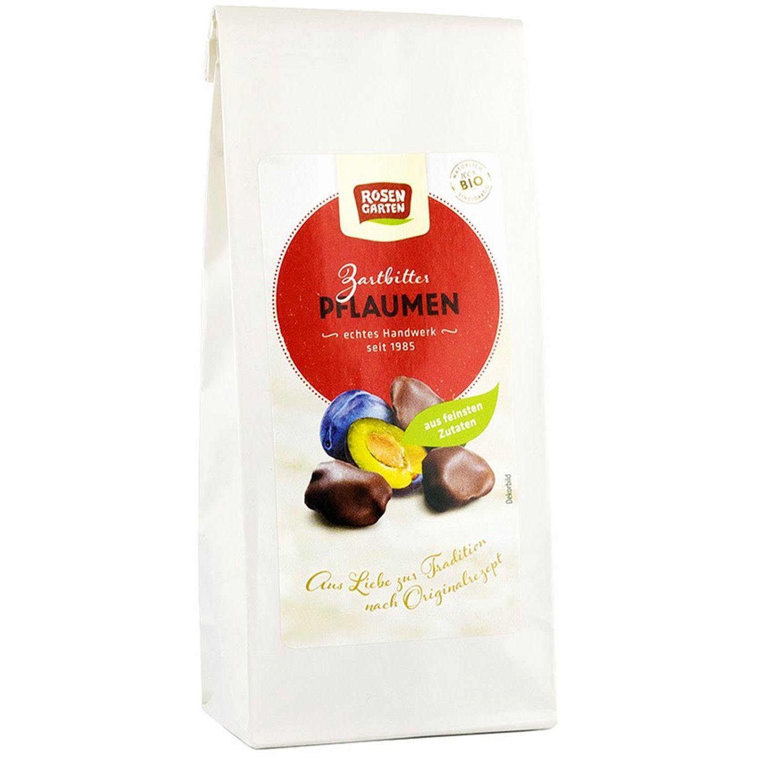 Prune glazurate in ciocolata neagra, Bio, 100 g Rosen Garten fotografia produsului