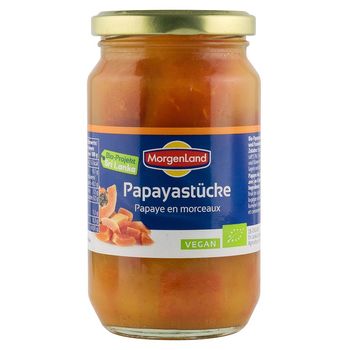 Papaya bio in suc de ananas, 350 g morgenland