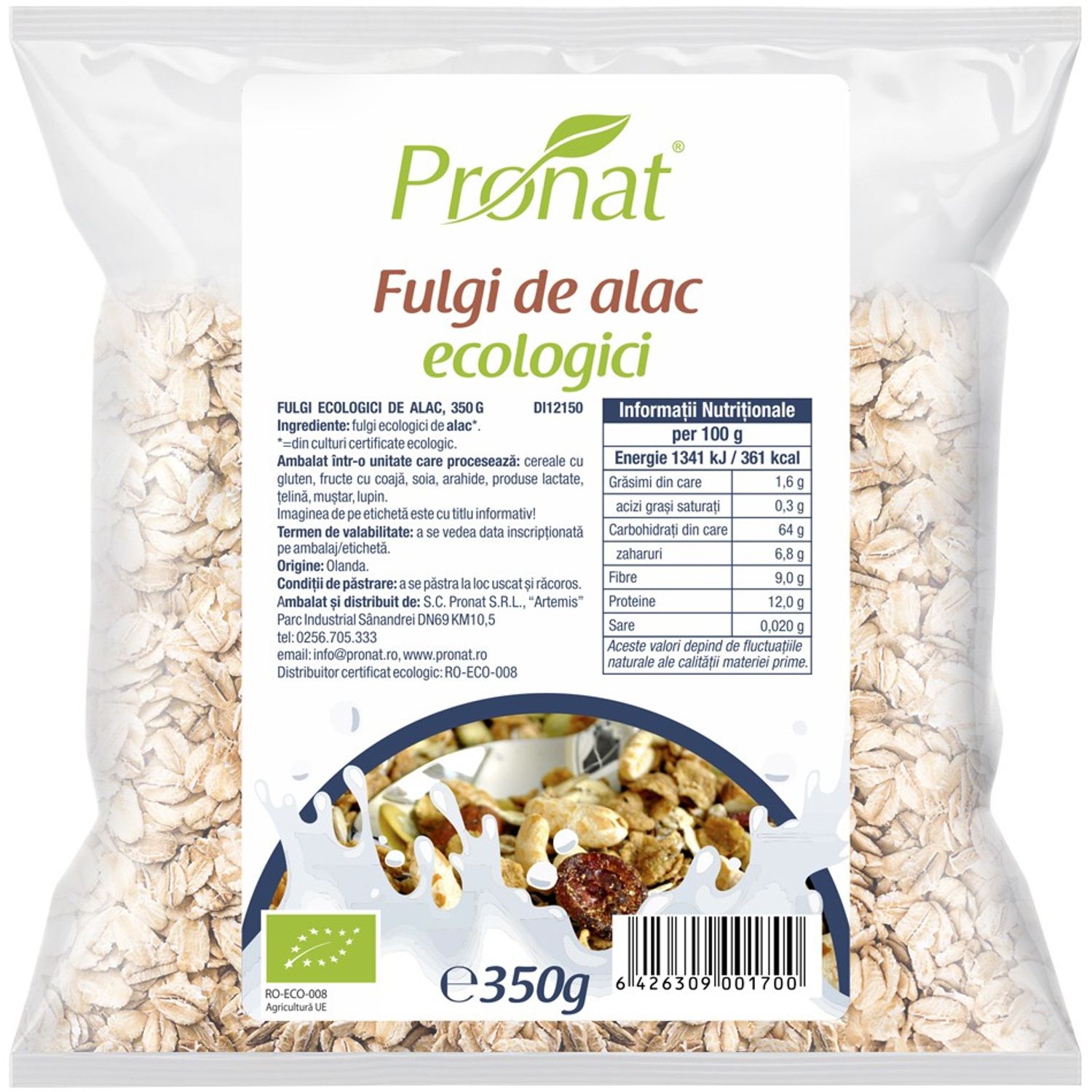 Fulgi de alac Bio, 350 g fotografia produsului