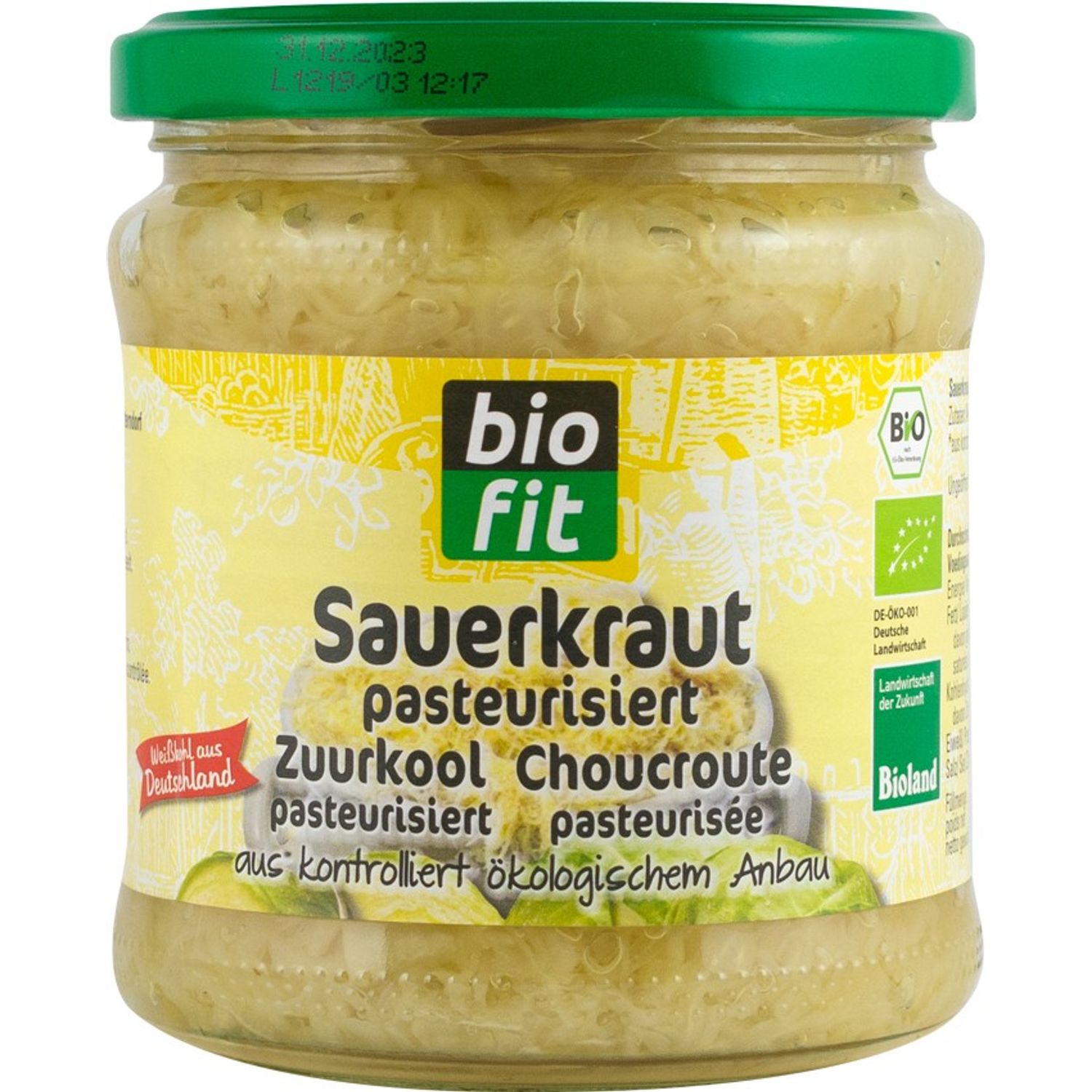 Varza alba murata, taiata Bio, 350gr/335gr, Bio Fit fotografia produsului