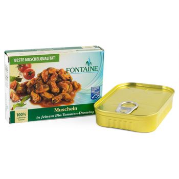 Midii in dressing bio de rosii, 110g fontaine