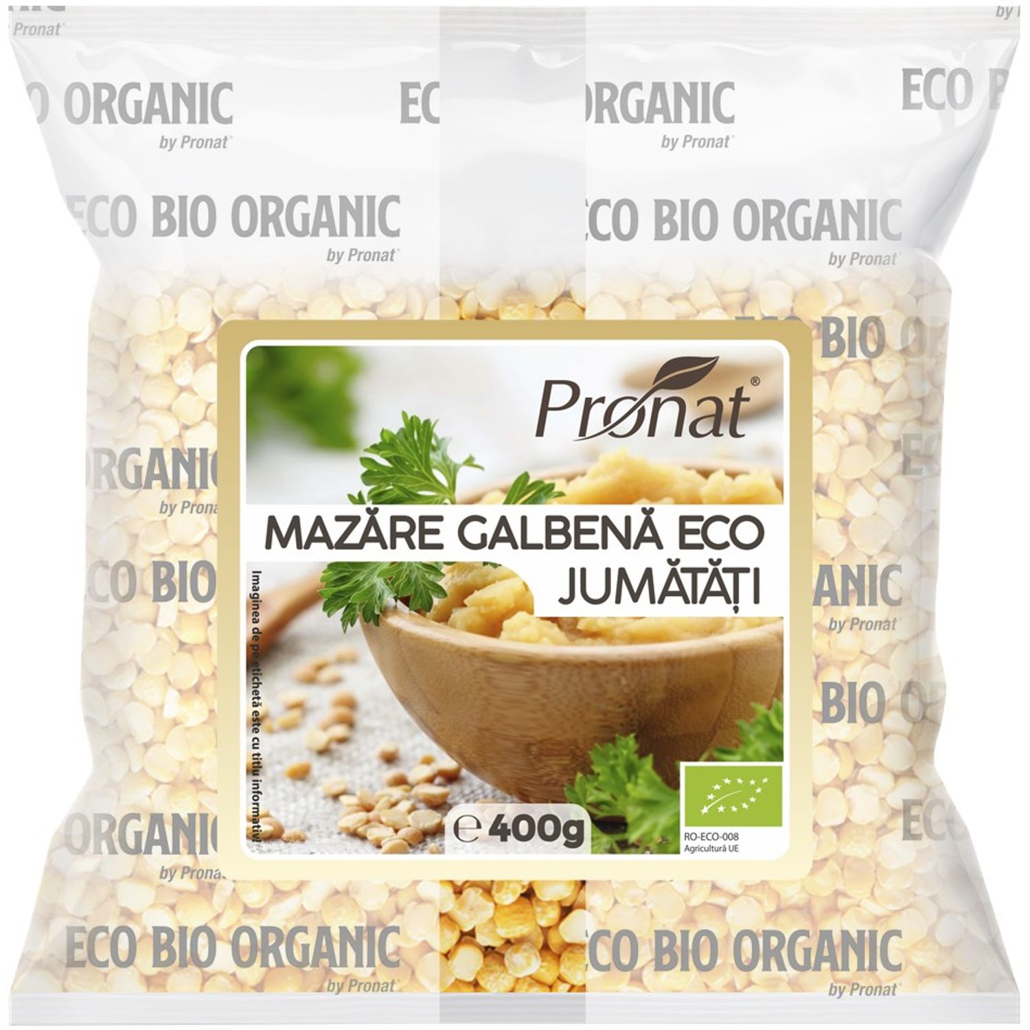 Mazare galbena Bio, jumatati, 400 g fotografia produsului