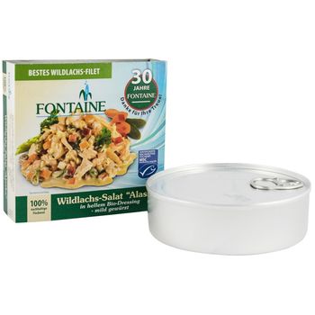 Salata de somon salbatic alaska in sos alb bio, 200g fontaine