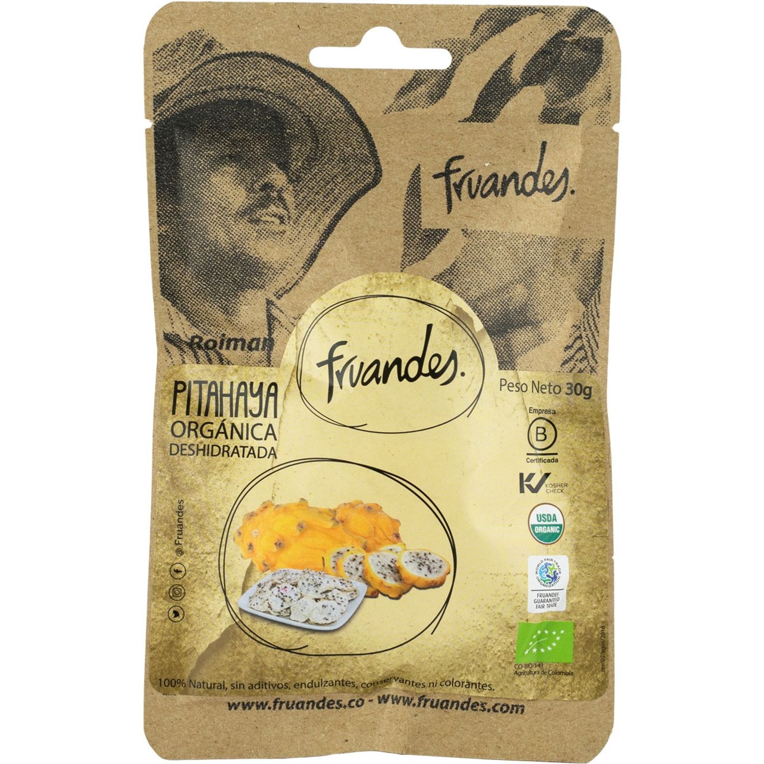 Pitahaya deshidratata Bio, 30g Fruandes fotografia produsului