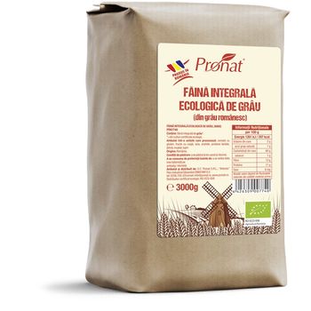 Faina integrala de grau bio, 3000g
