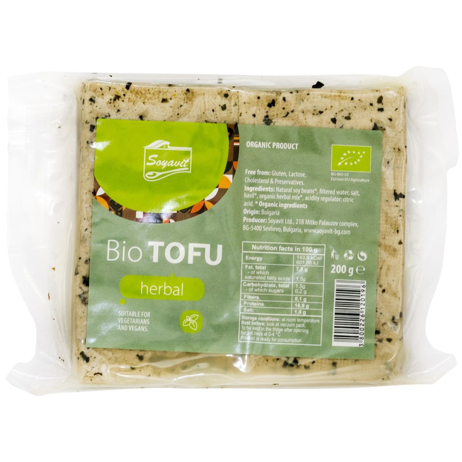 Tofu Bio cu verdeturi, 200 g Soyavit fotografia produsului