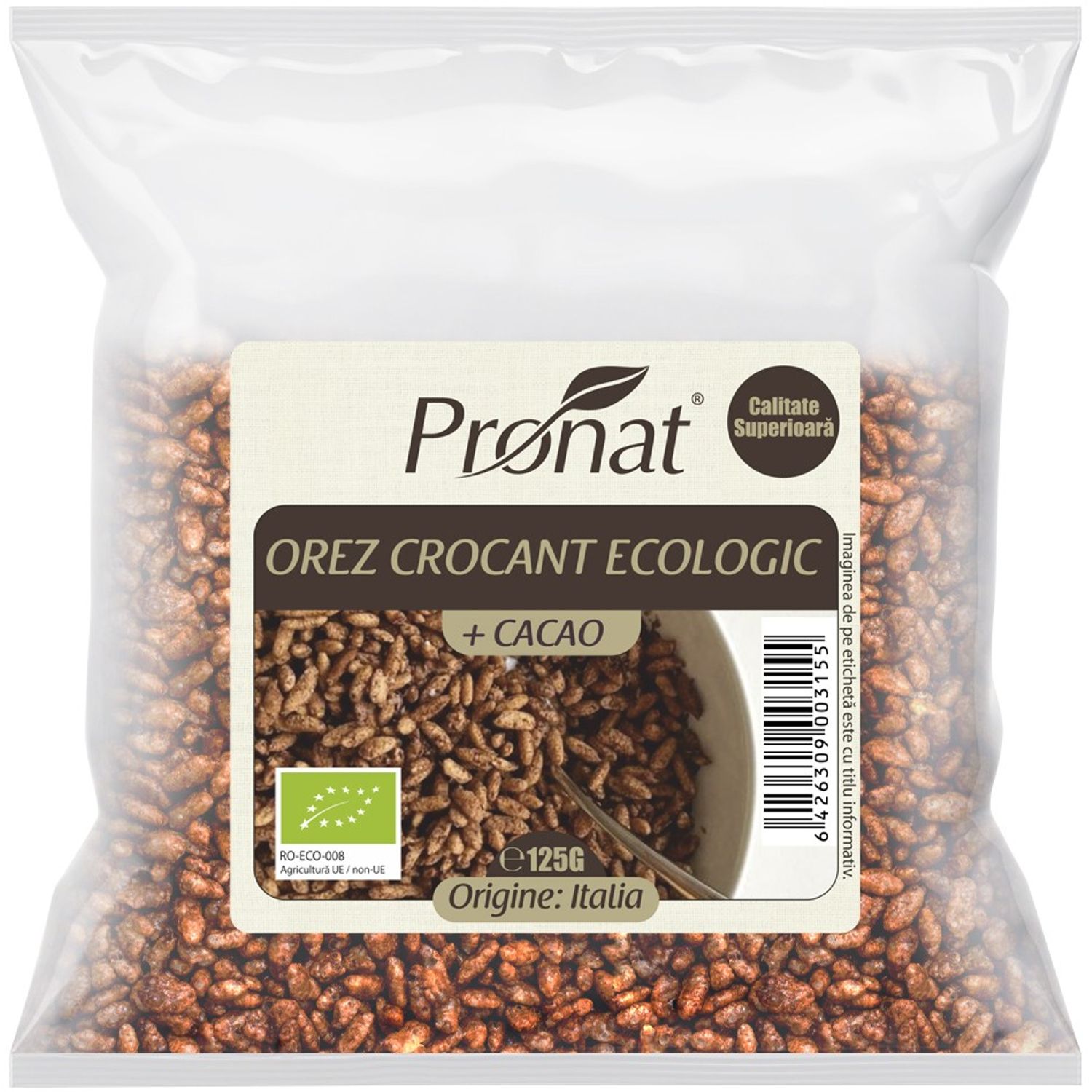 Orez expandat crocant cu cacao, Bio 125 g fotografia produsului