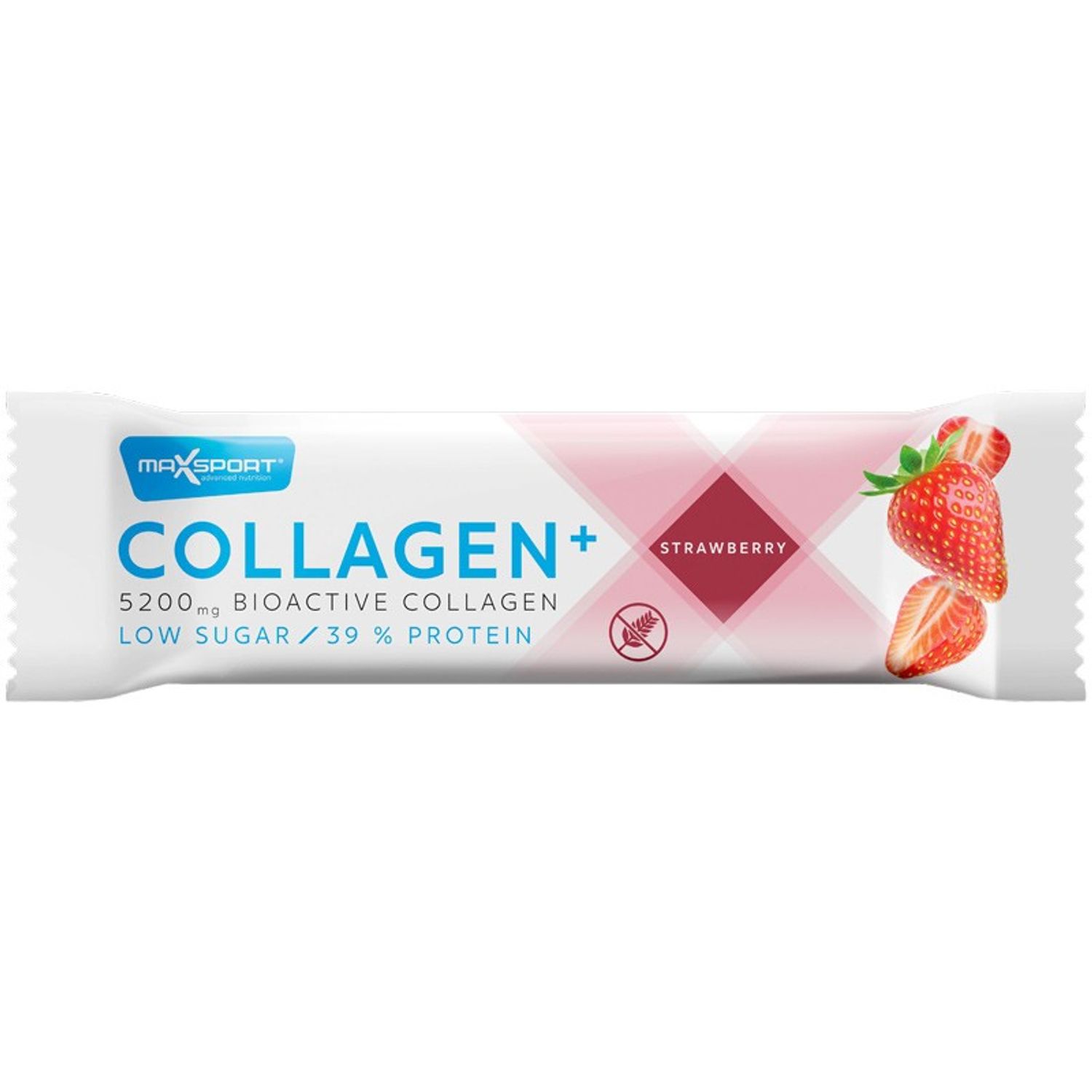Baton proteic cu colagen+ si capsuni, 40g Max sport fotografia produsului