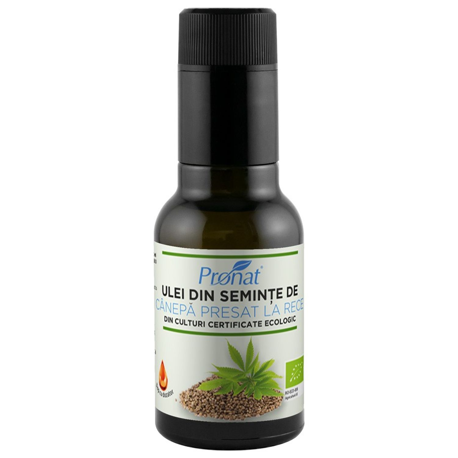 Ulei Bio din seminte de canepa presat la rece, 100ml fotografia produsului