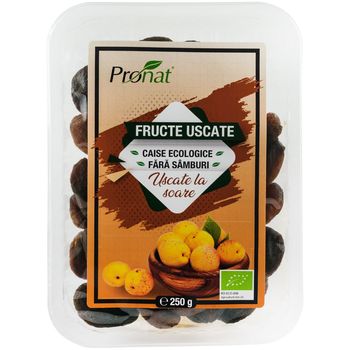 Caise bio fara samburi, fructe uscate la soare, 250g