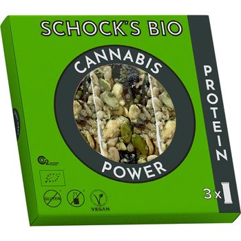 Batoane bio crocante cu canabis power, 3x25g schock's