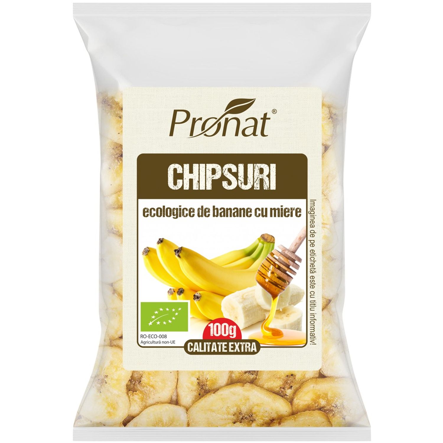 Chipsuri Bio de banane cu miere, 100g fotografia produsului