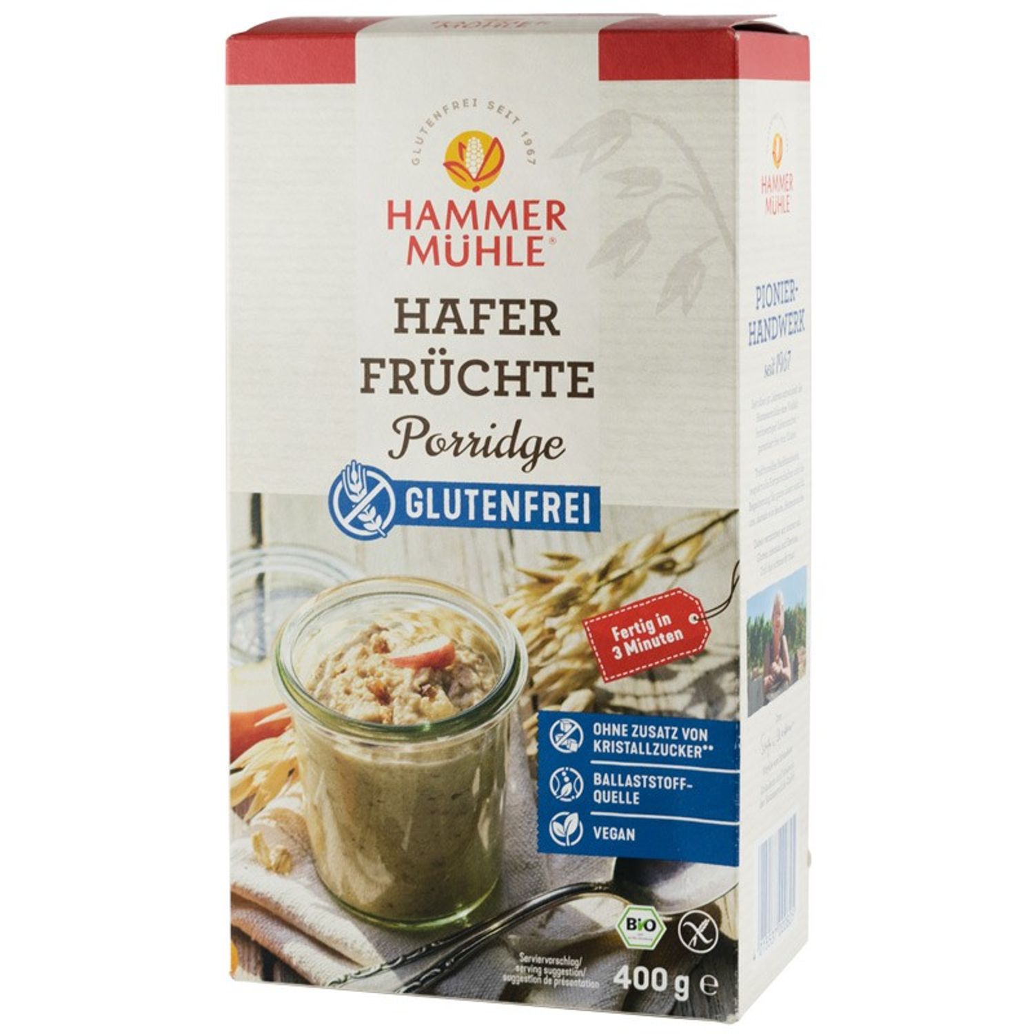 Terci Bio de ovaz cu fructe, 400 g Hammer Muhle fotografia produsului
