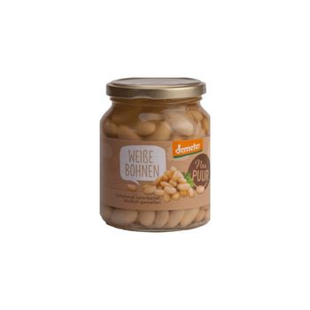 Fasole alba bio, greutate bruta 350 g nur puur