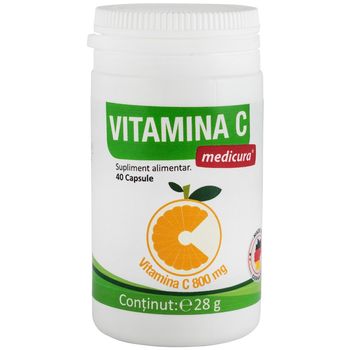 Vitamina c 800mg, 40 capsule, medicura