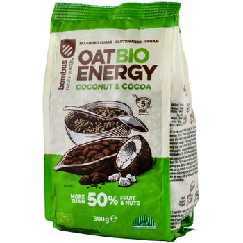 Terci Bio energy de ovaz cu nuca de cocos si cacao, 300 g Bombus BOMBUS Alimentare & Superfoods