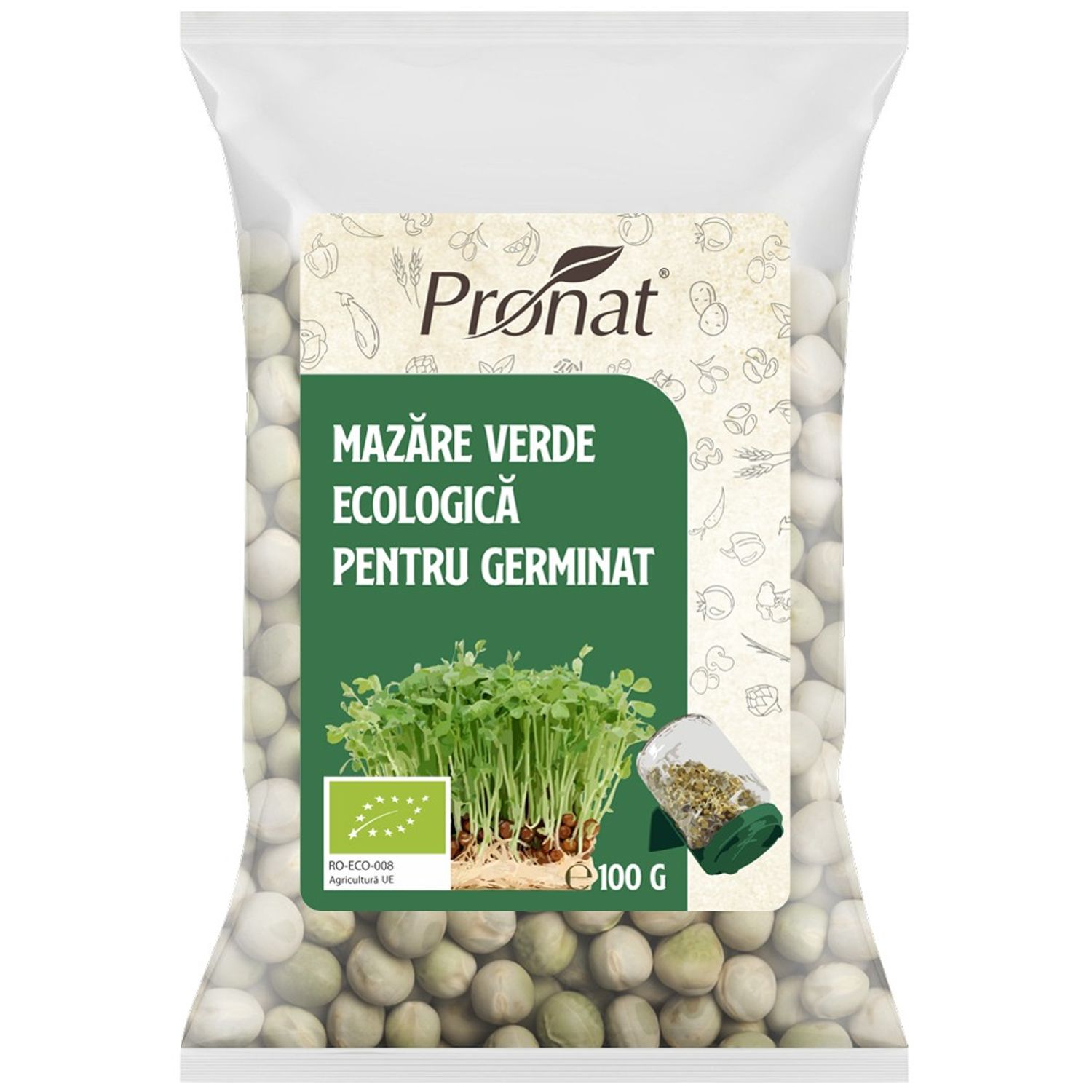 Mazare verde Bio pentru germinat, 100g fotografia produsului