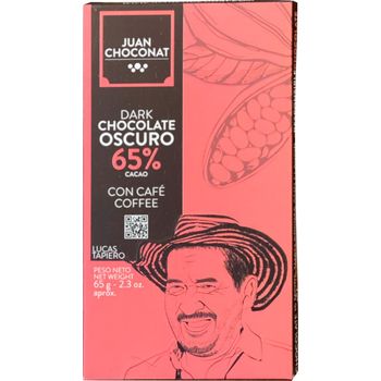 Ciocolata neagra cu cafea 65% cacao, 65g juan choconat
