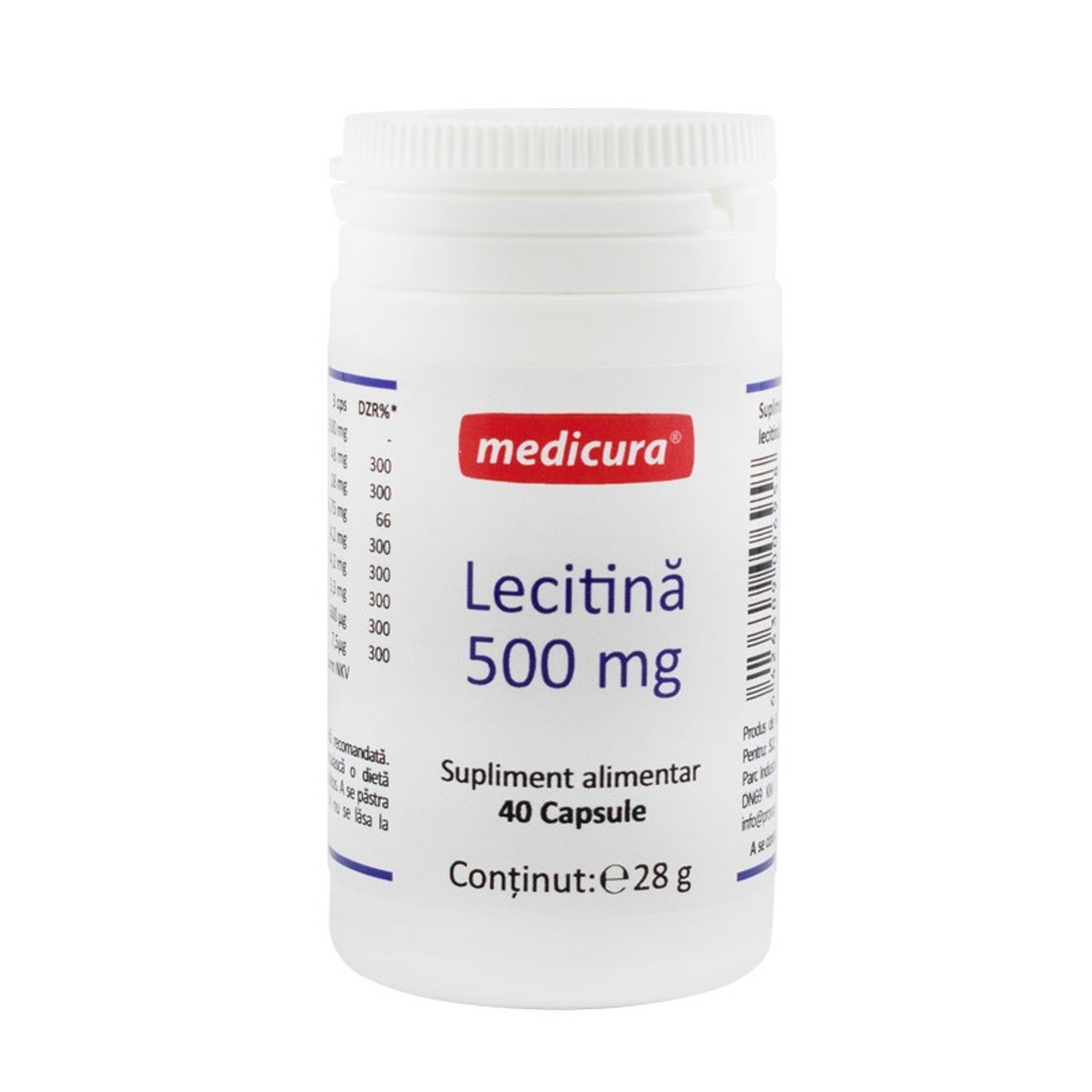 Lecitina 500 mg, 40 capsule medicura fotografia produsului