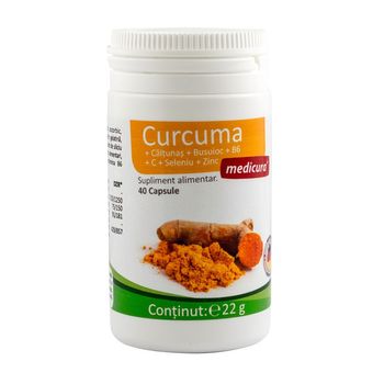 Curcuma + caltunas + busuioc + b6 + c + seleniu + zinc 40 capsule medicura