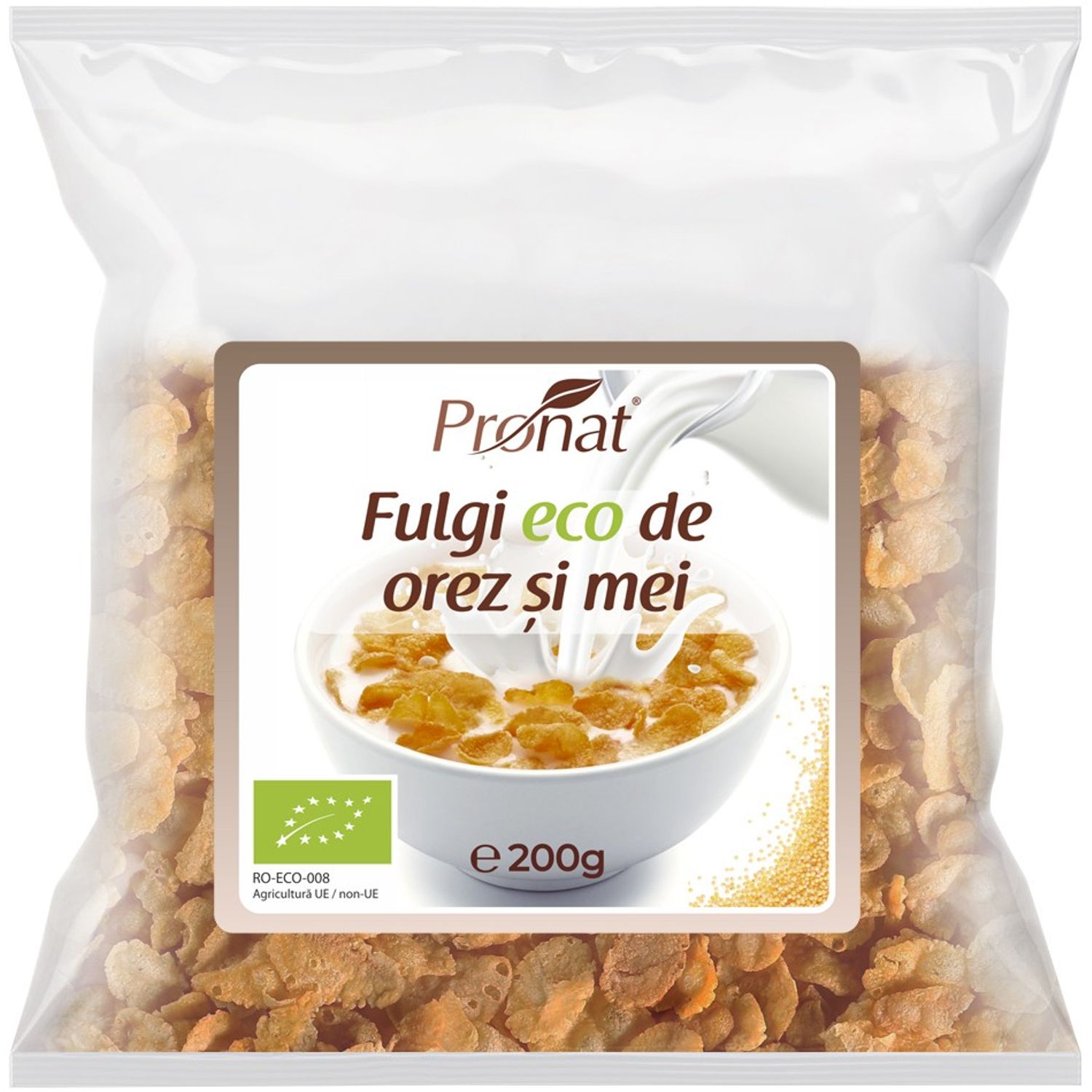 Fulgi Bio de orez si mei, 200g fotografia produsului