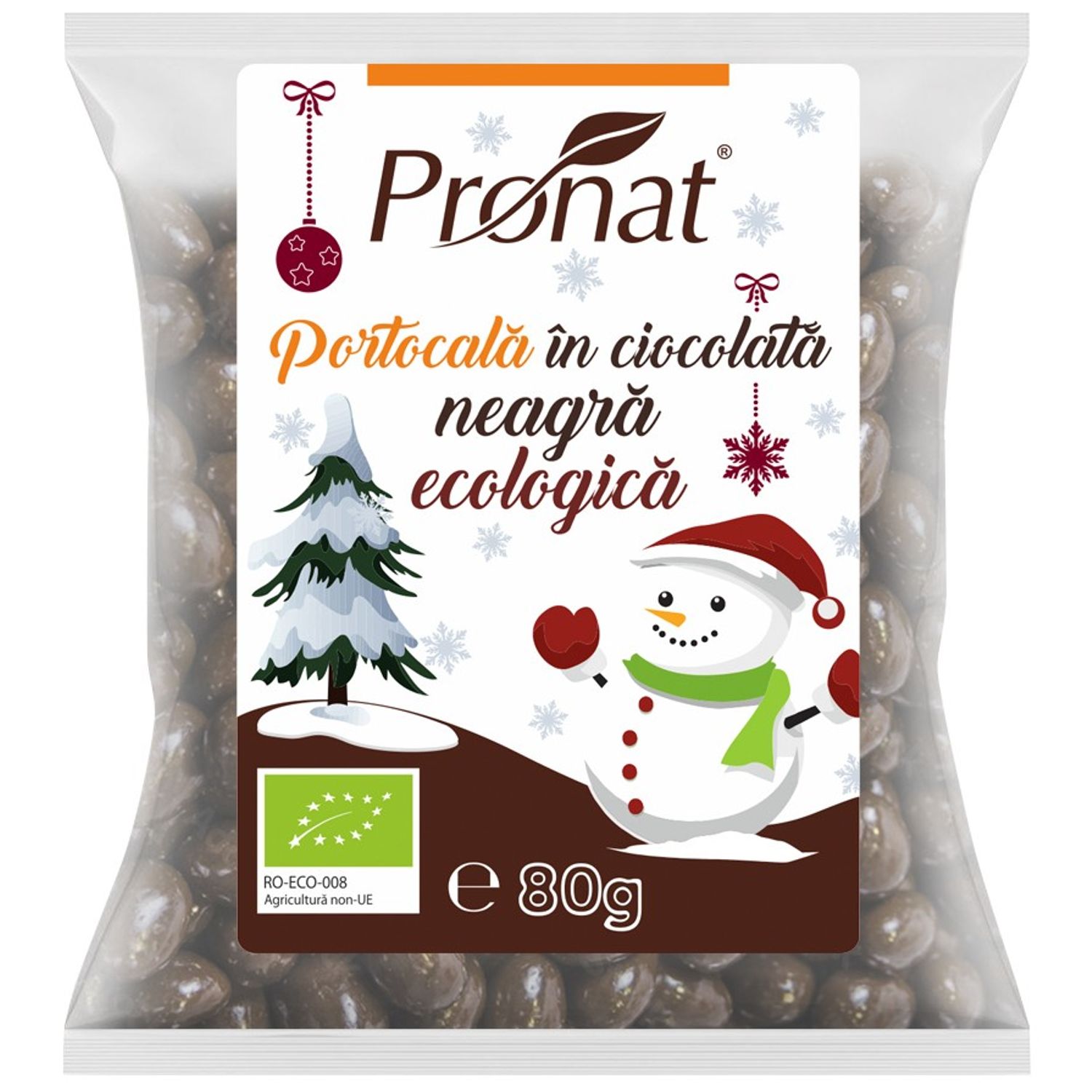 Portocala in ciocolata neagra, Bio, 80 g fotografia produsului
