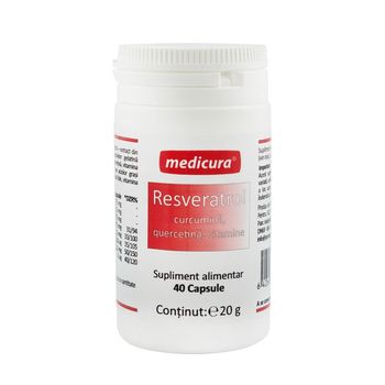 Resveratrol, curcumina, quercetina, vitamine, 40 capsule medicura