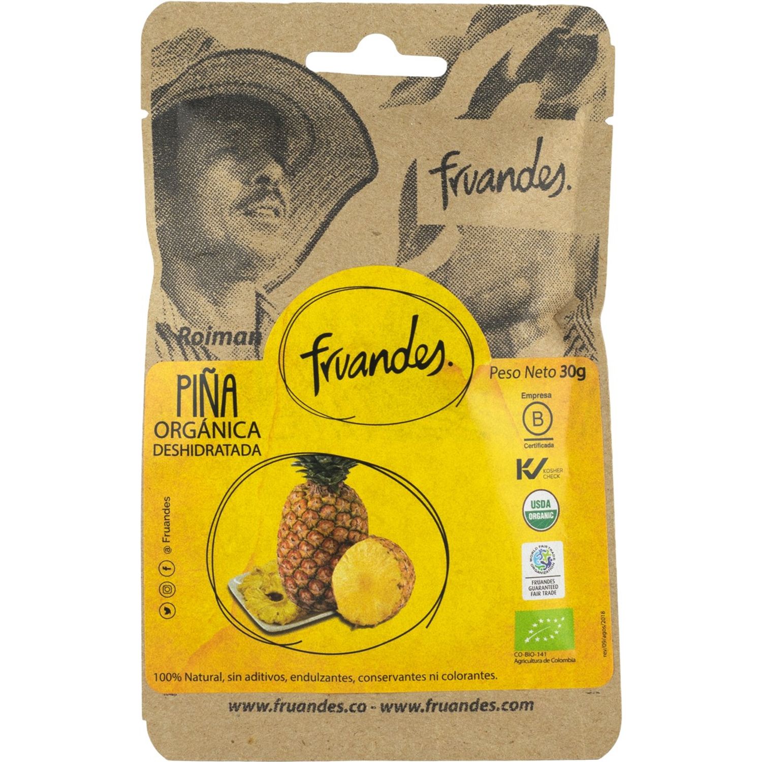 Ananas deshidratat Bio, 30g Fruandes fotografia produsului