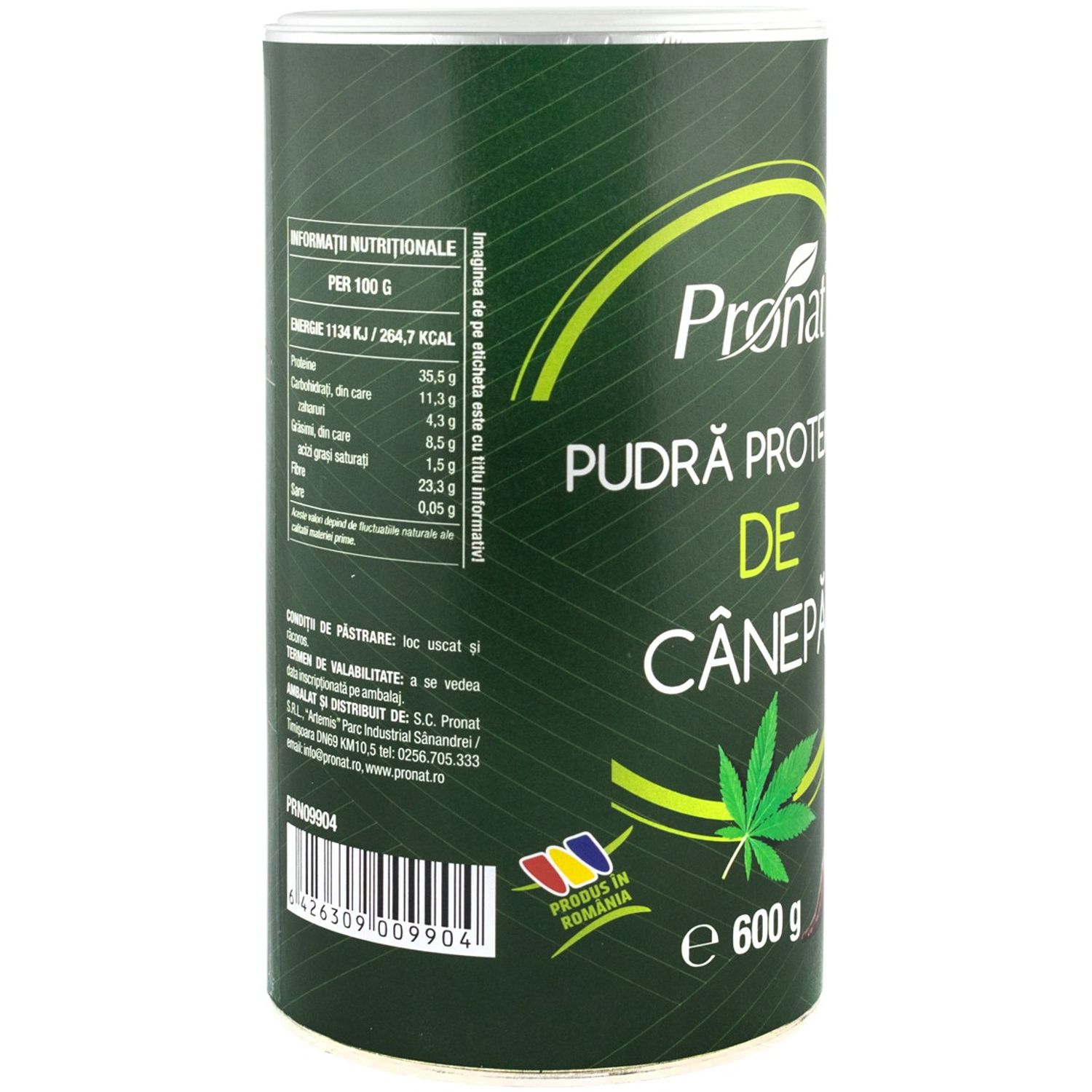 Pudra proteica de canepa, 600 g fotografia produsului View 3 L