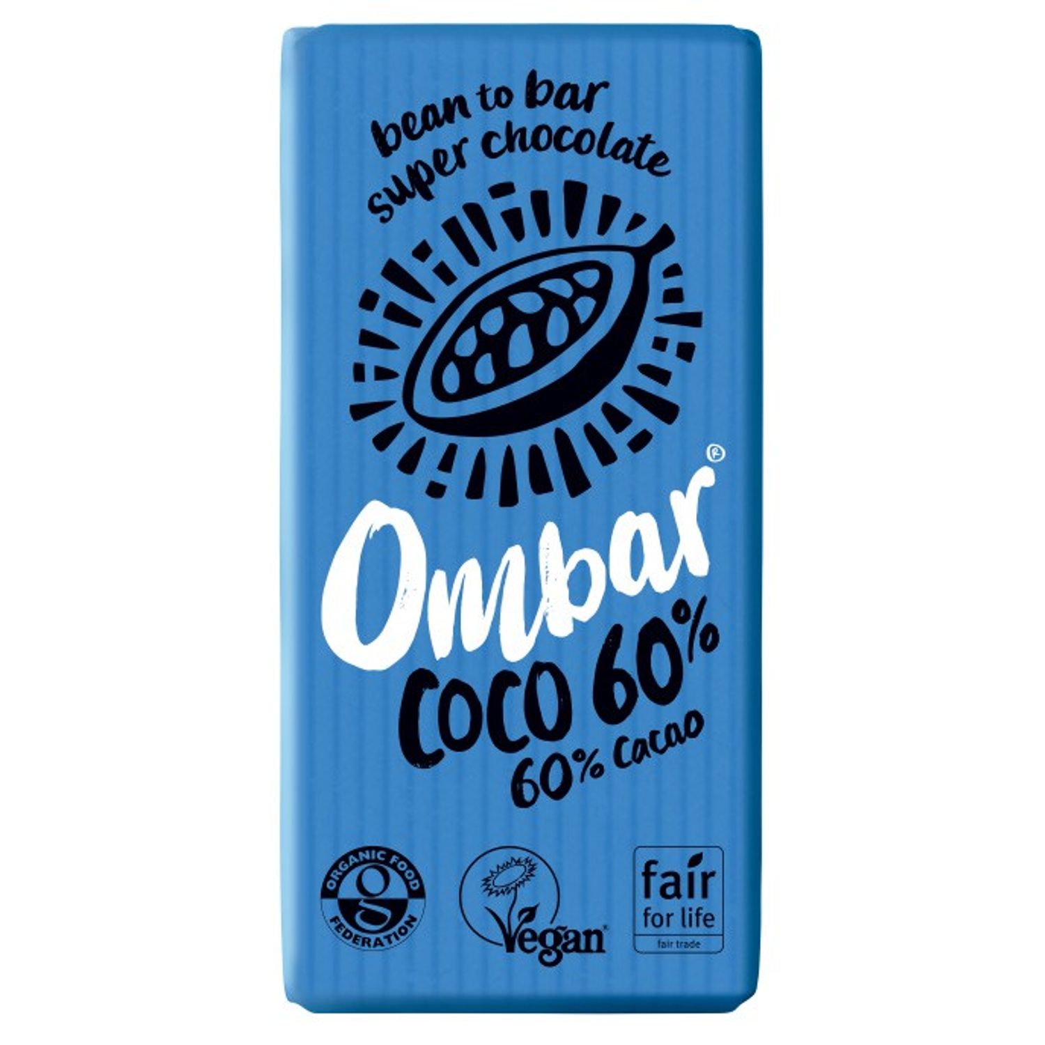 Ciocolata Bio, 60% cacao neprajita (raw), 35g Ombar fotografia produsului