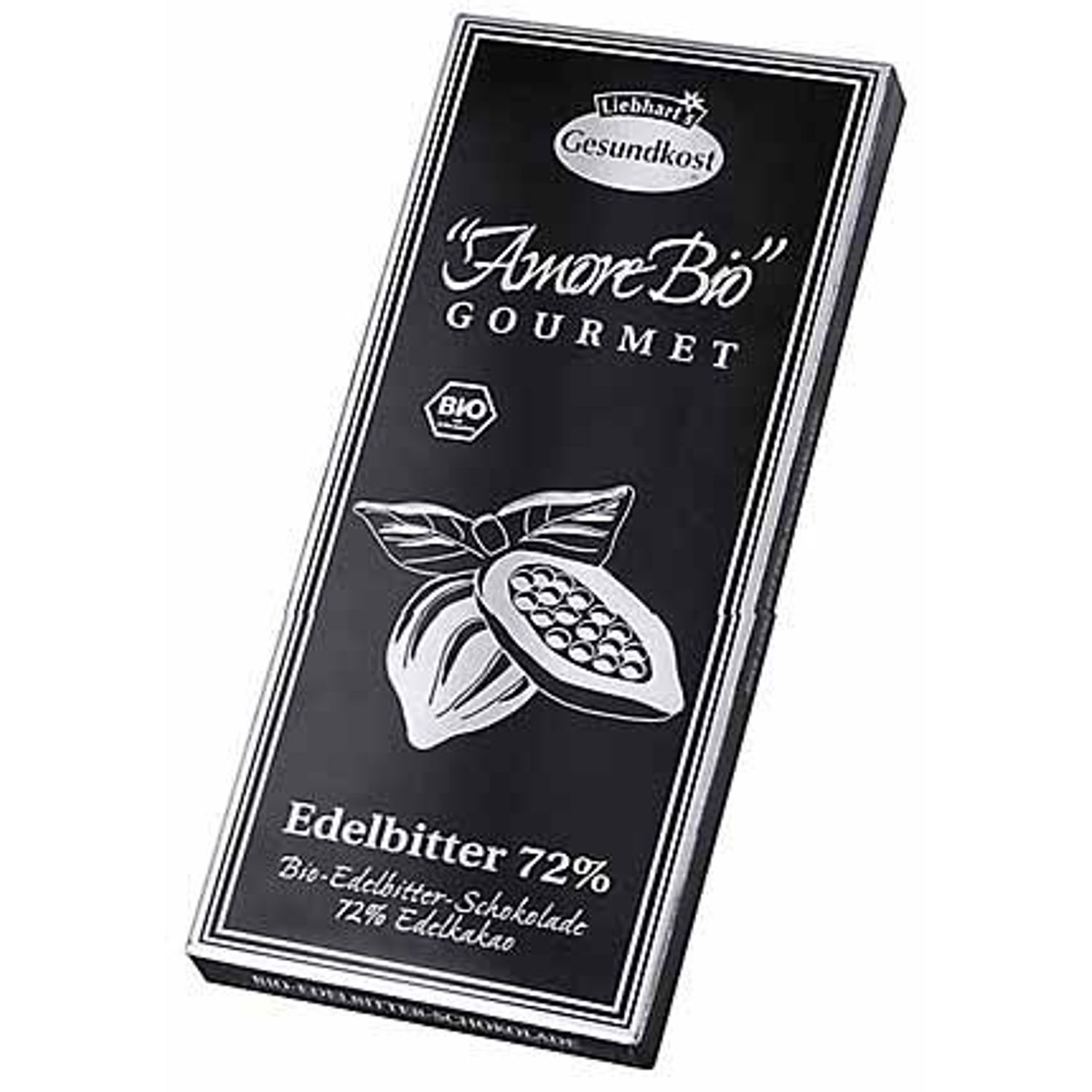 Ciocolata neagra, 72% cacao, 100 g Liebhart's amore Bio fotografia produsului