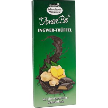 Ciocolata Bio amaruie fina cu ghimbir si trufe, 100g Liebhart’s amore Bio elefant.ro Alimentare & Superfoods