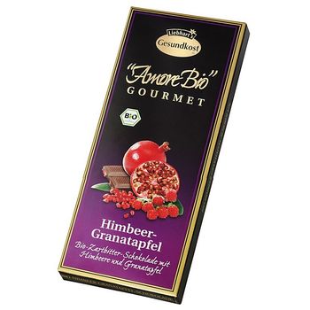 Ciocolata amaruie cu zmeura si rodie, 55% cacao, 100 g liebhart's amore bio