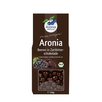 Fructe de aronia bio glazurate cu ciocolata, 200 g aronia original