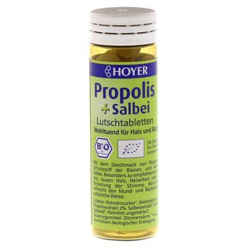 Propolis si salvie tablete Bio de supt, 60 de tablete Hoyer Bazar Bio Alimentare & Superfoods